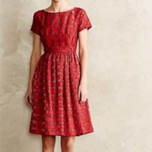 Anthropologie Rubied Lace Dress